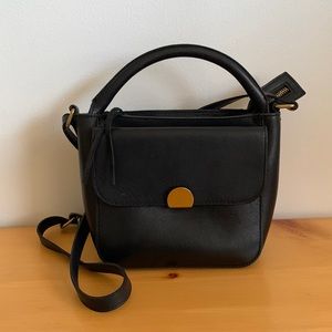 the mini abroad crossbody bag Black leather madewell purse